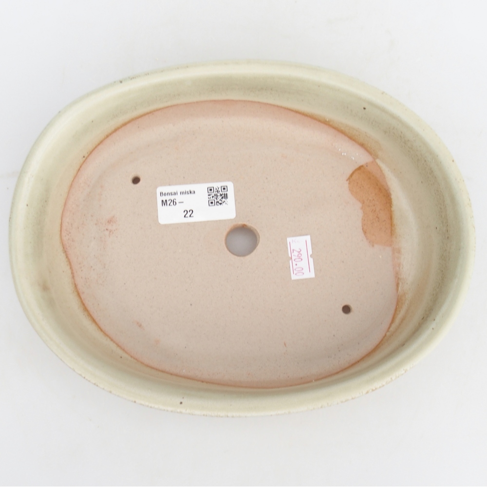 Keramická bonsai miska 21,5 x 17 x 5 cm, barva zelená