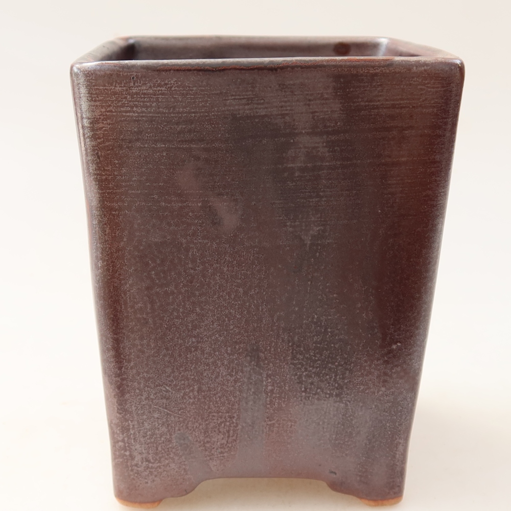Keramická bonsai miska 9 x 9 x 11,5 cm, barva hnědá