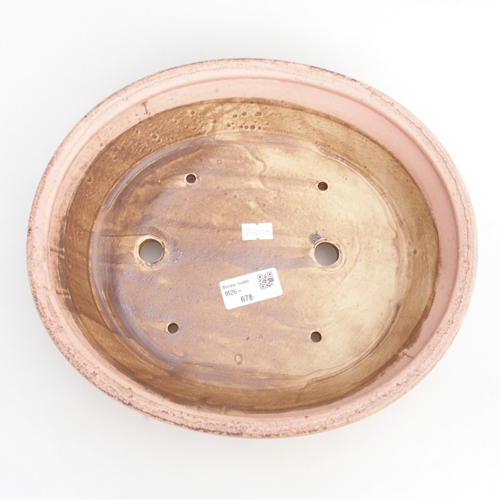 Keramická bonsai miska 28 x 25 x 6 cm, barva růžová