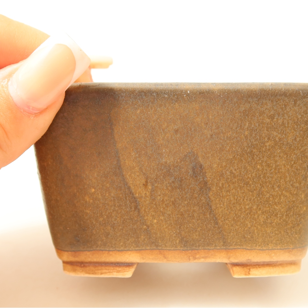 Keramická bonsai miska 8,5 x 8,5 x 5,5 cm, barva hnědá