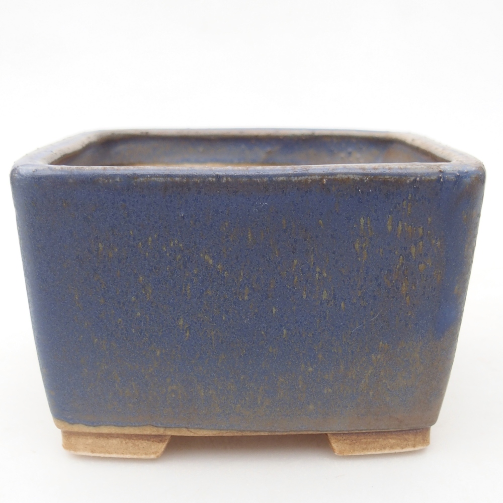 Keramická bonsai miska 11 x 11 x 7 cm, barva modrá