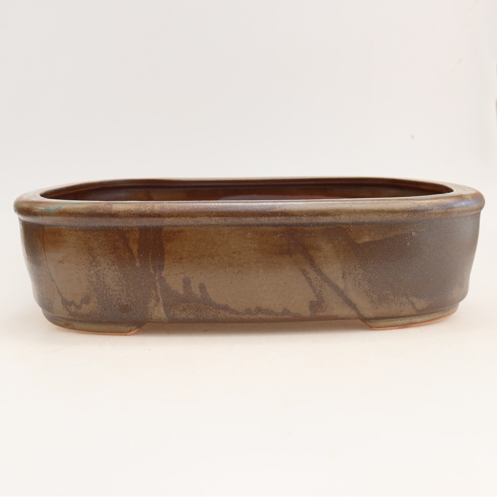Keramická bonsai miska 31,5 x 24 x 8 cm, barva hnědá