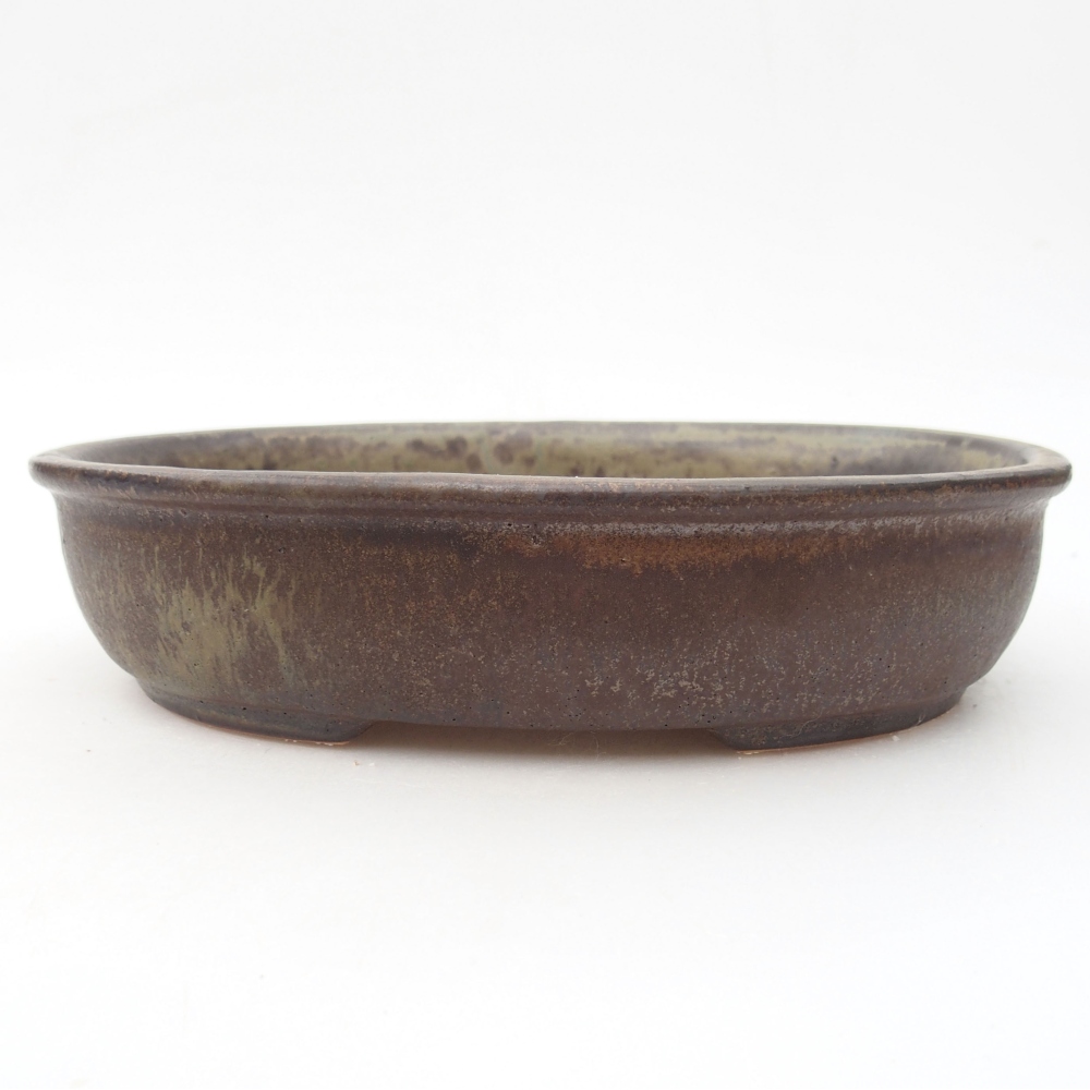 Keramická bonsai miska 22 x 17 x 5 cm, barva hnědá
