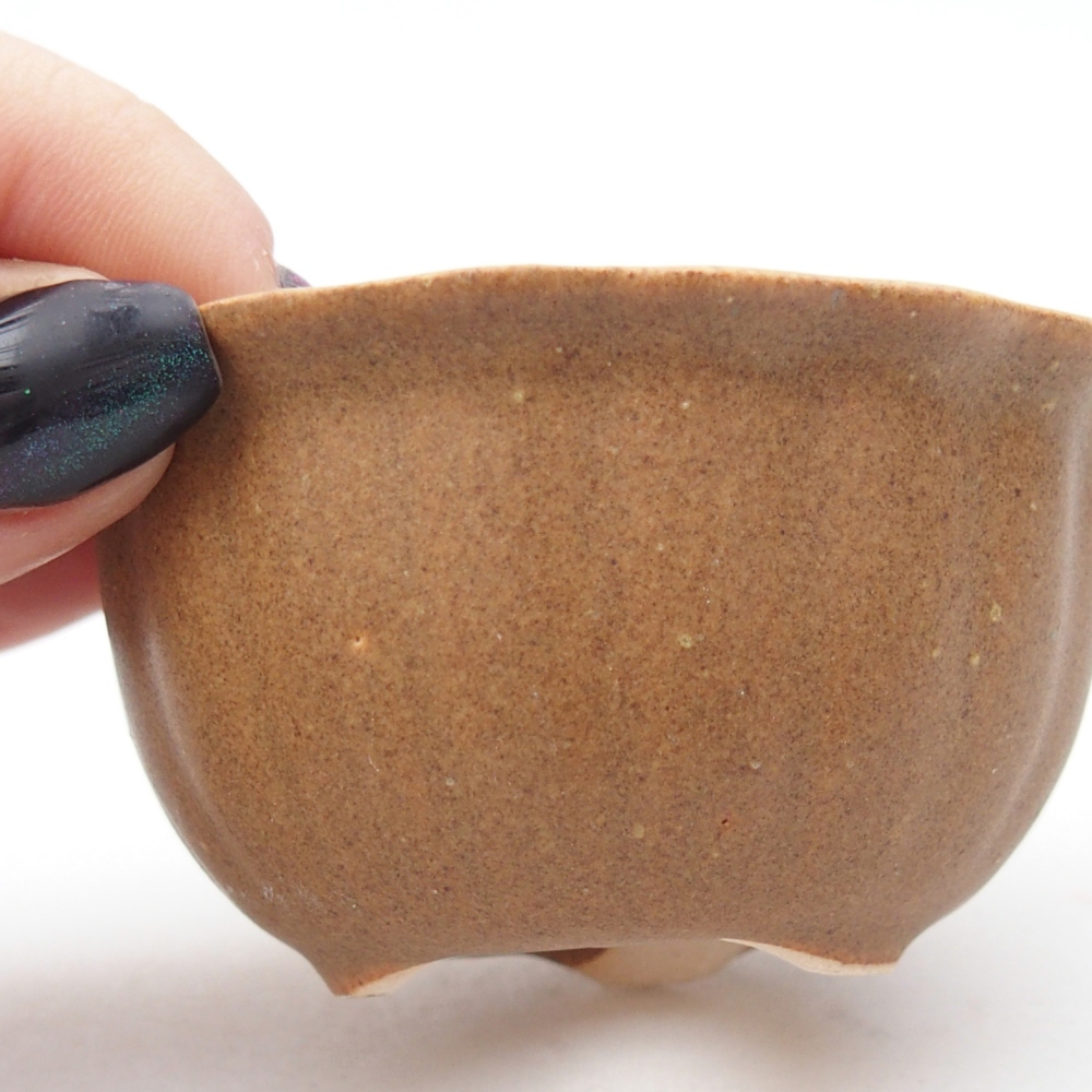 Mini bonsai miska 7,5 x 7,5 x 3,5 cm, barva hnědá