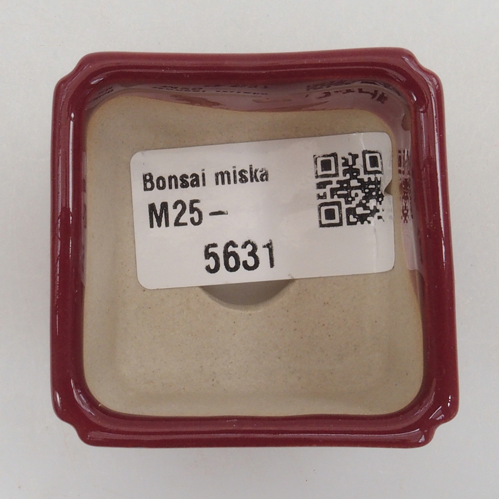 Mini bonsai miska 4,5 x 4,5 x 3 cm, barva vínová