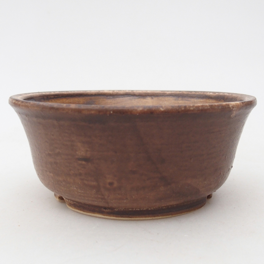 Keramická bonsai miska 11,5 x 11,5 x 4,5 cm, barva hnědá