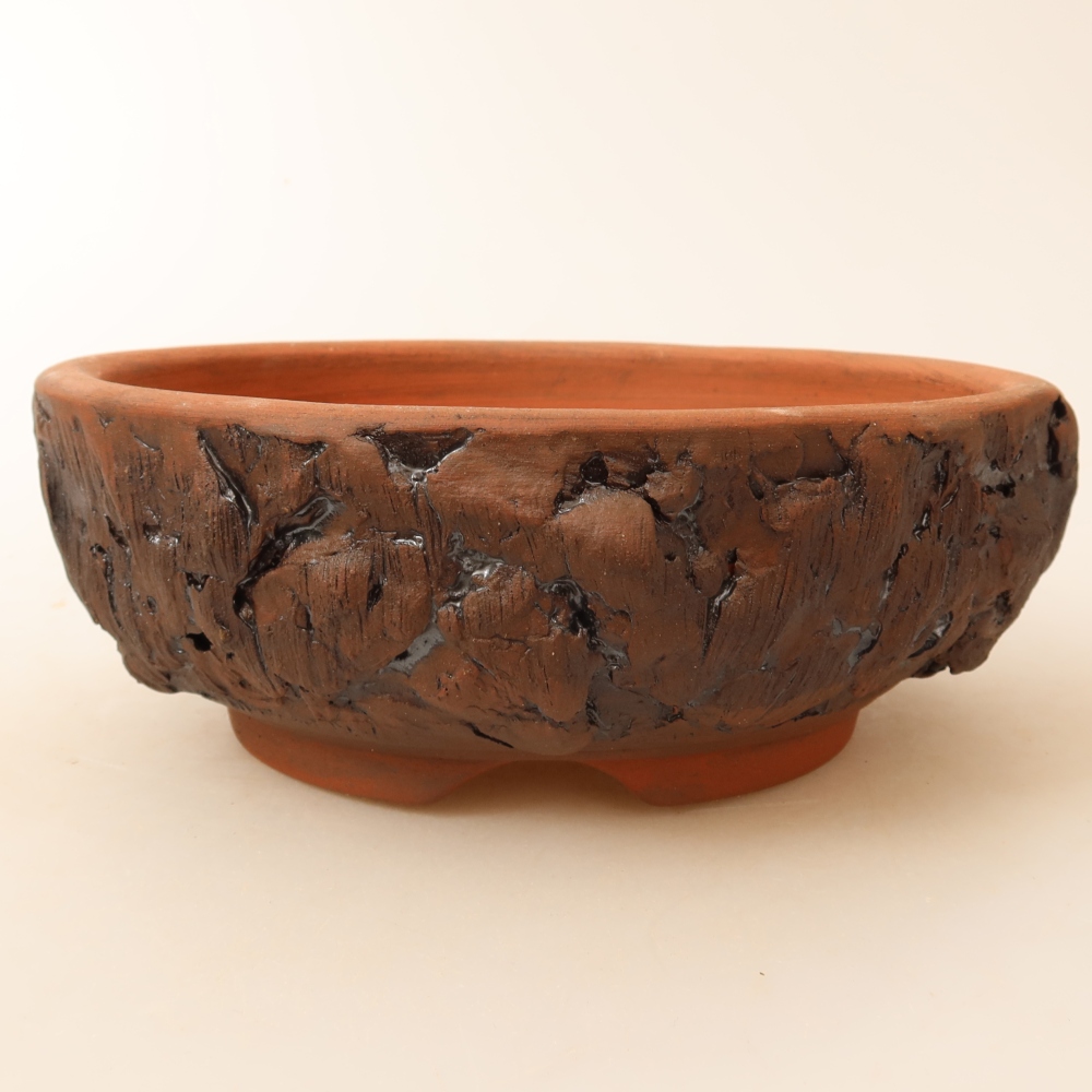 Keramická bonsai miska 16,5 x 16,5 x 6 cm, barva hnědá