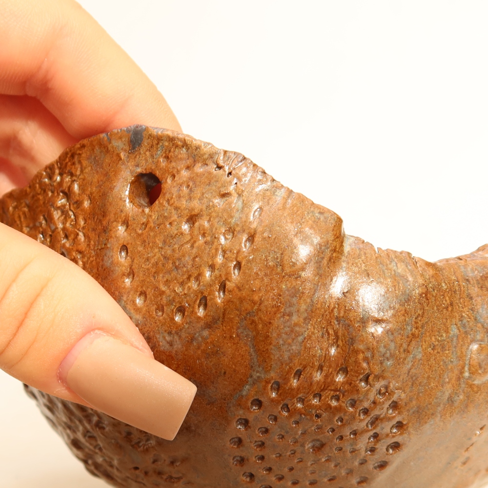 Keramická Skořápka na Kokedamu 12,5 x 12 x 7,5 cm , barva hnědá