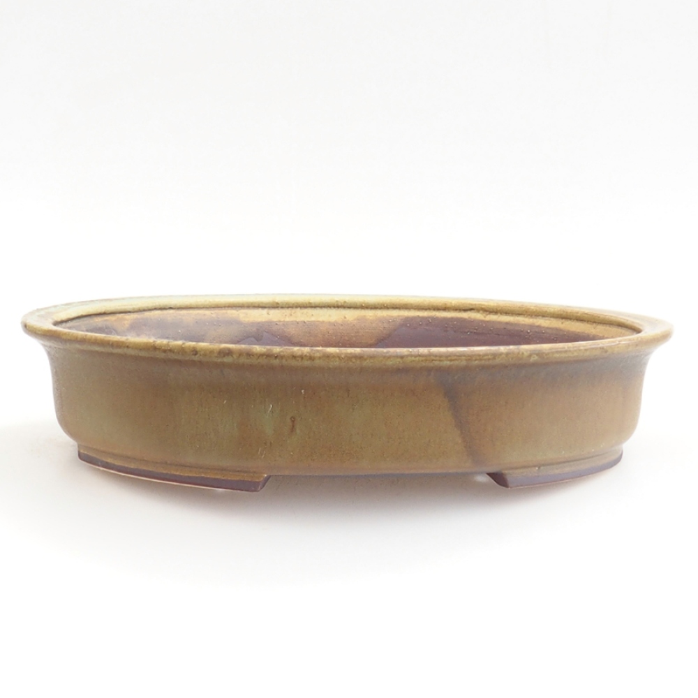Keramická bonsai miska 25,5 x 23 x 5,5 cm, barva zelená