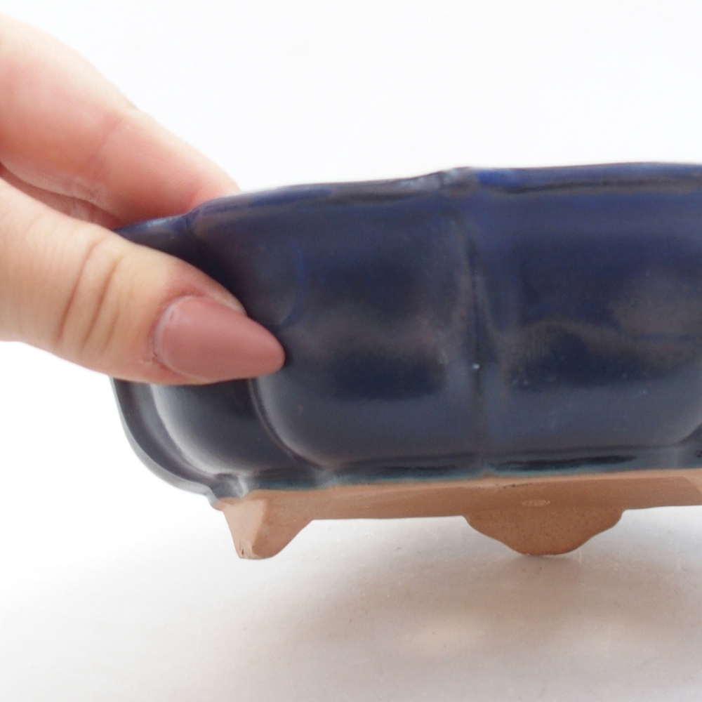 Keramická bonsai miska 19 x 19 x 5 cm, barva modrá