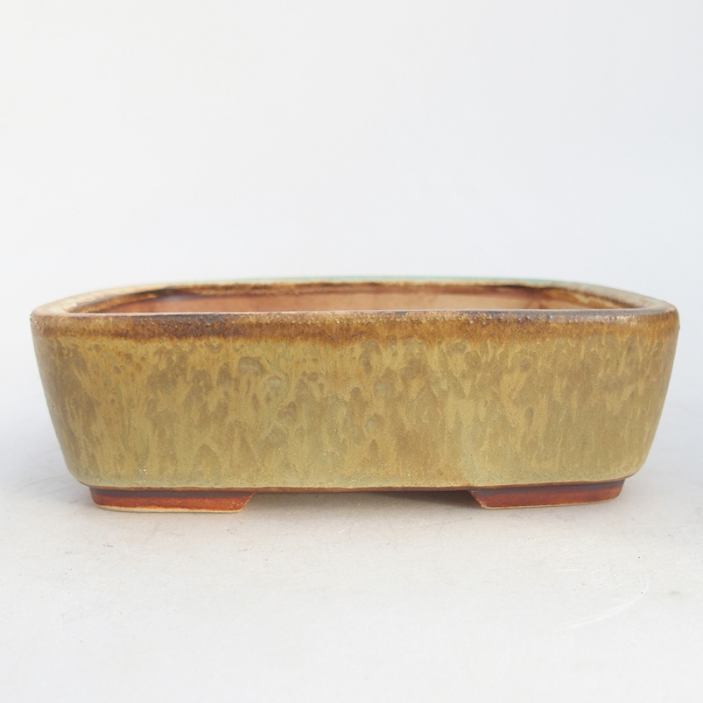Keramická bonsai miska 14,5 x 12 x 4,5 cm, barva zelená