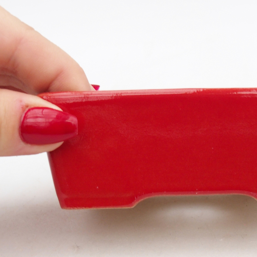 Keramická bonsai miska 9,5 x 7 x 3,5 cm, barva červená