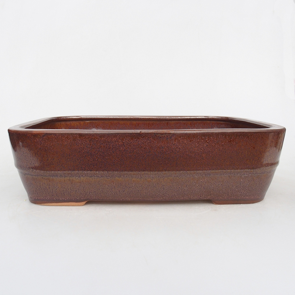 Keramická bonsai miska 28 x 21 x 7,5 cm, barva hnědá