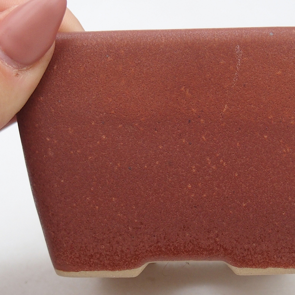 Keramická bonsai miska 8,5 x 8,5  x 6 cm, barva vínová