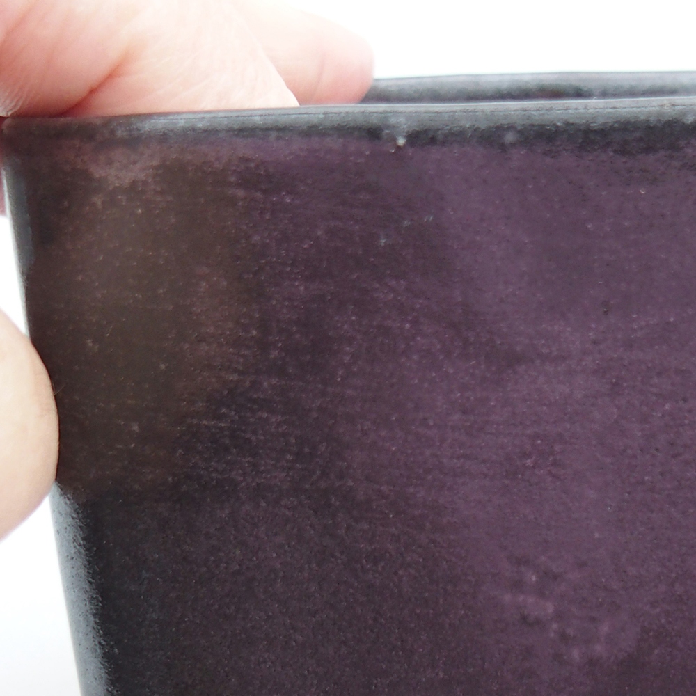 Keramická bonsai miska 10 x 10 x 8 cm, barva zelená