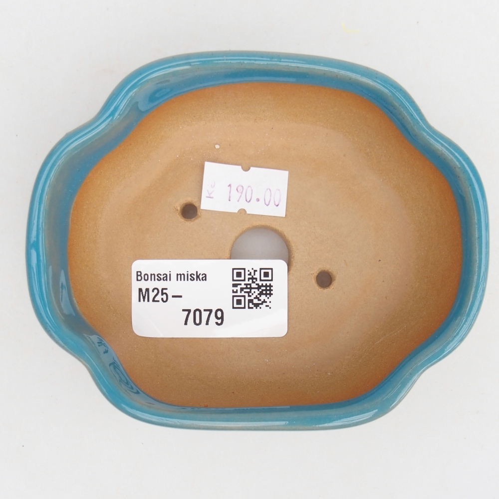 Keramická bonsai miska 10,5 x 9 x 3,5 cm, barva modrá