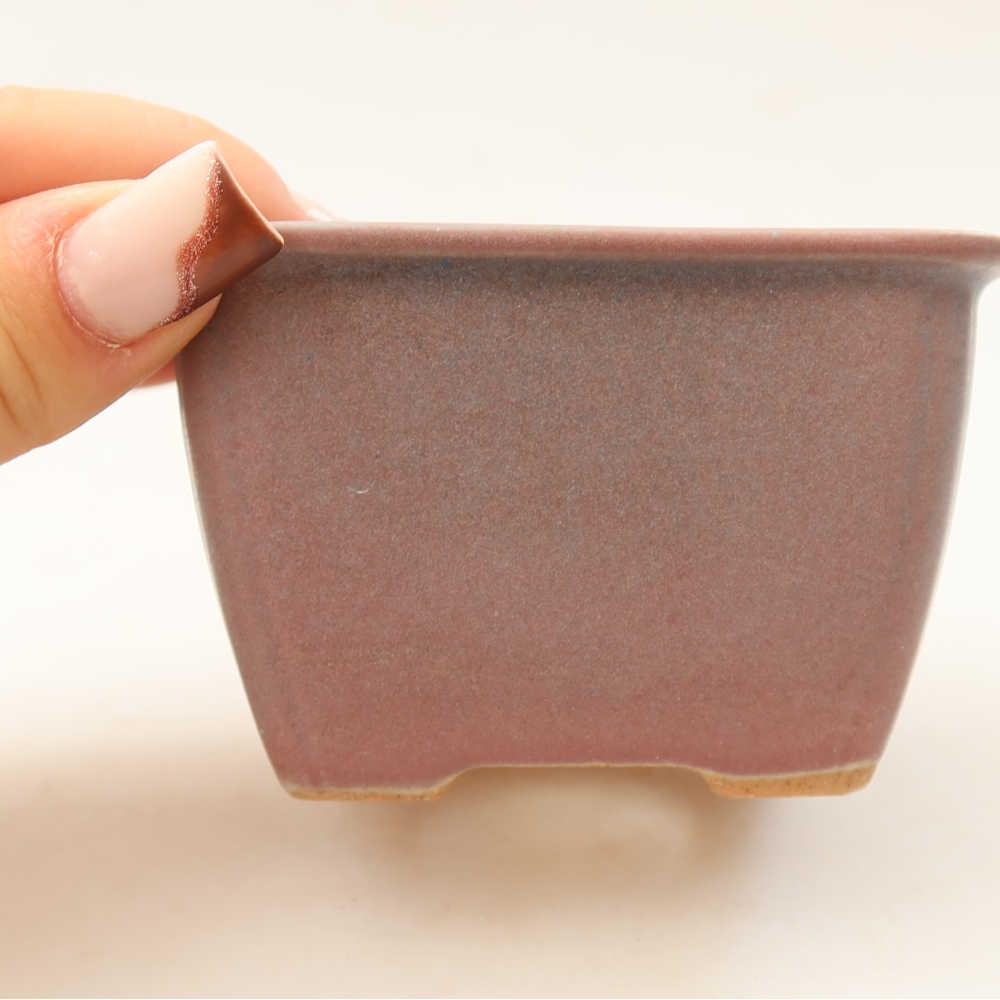 Keramická bonsai miska 8,5 x 8,5 x 5,5 cm, barva fialová