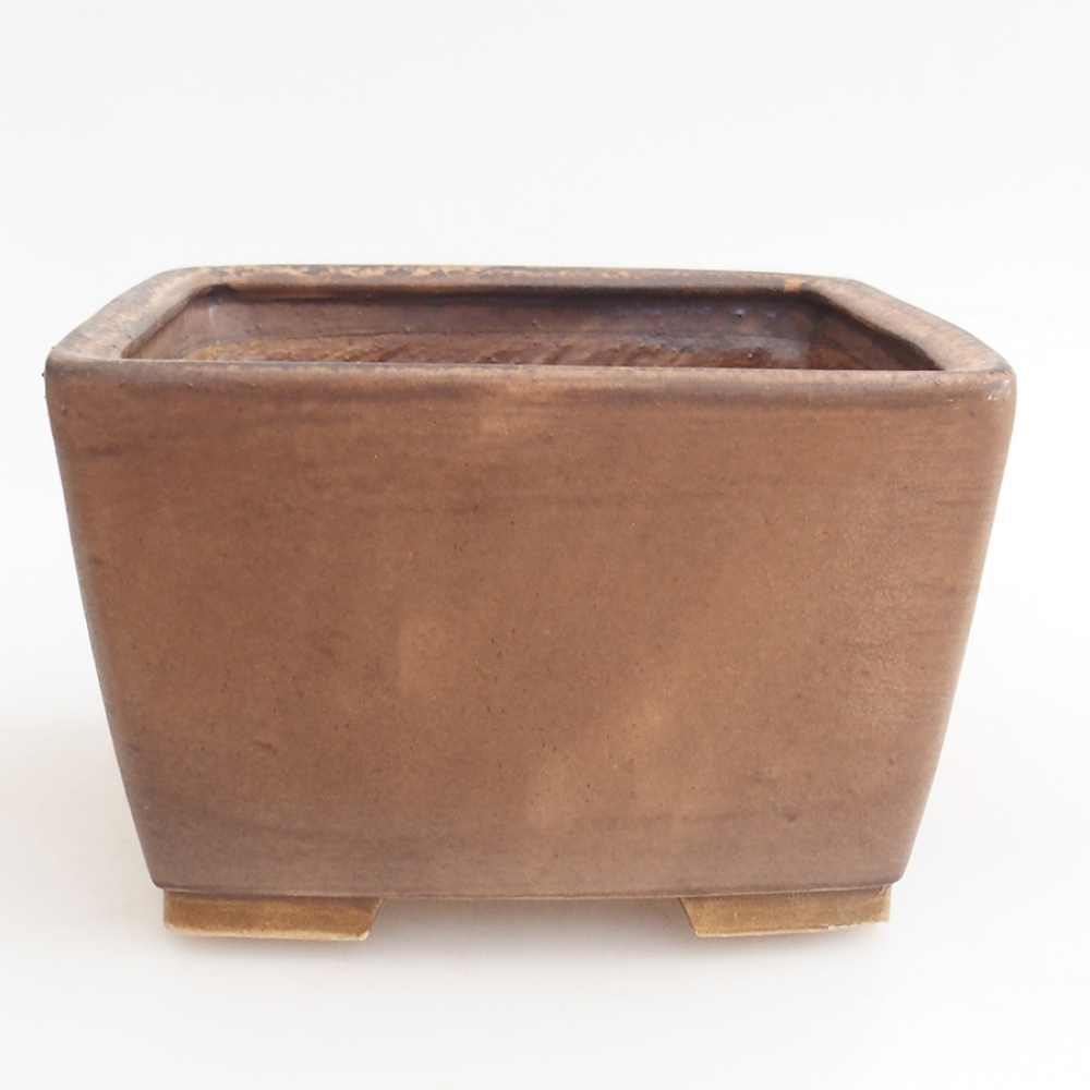 Keramická bonsai miska 15 x 15 x 9,5 cm, barva hnědá