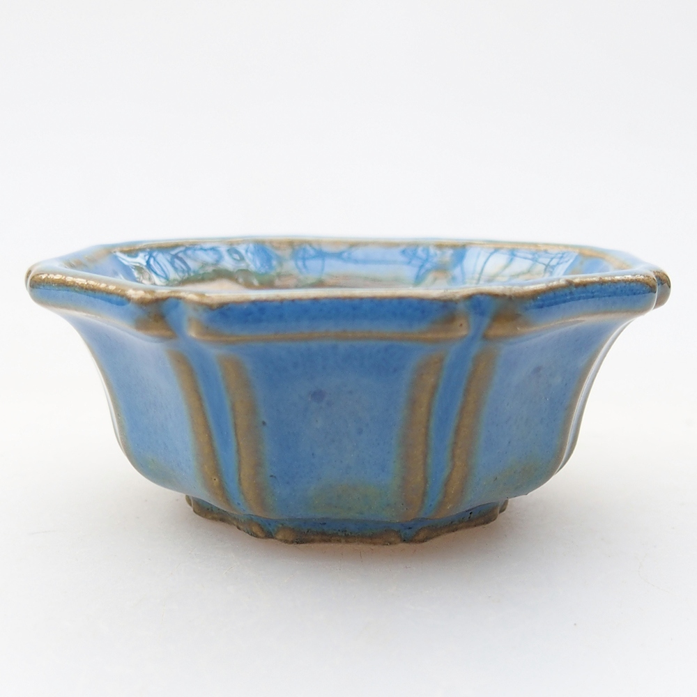 Mini bonsai miska 6 x 6 x 2,5 cm, barva modrá