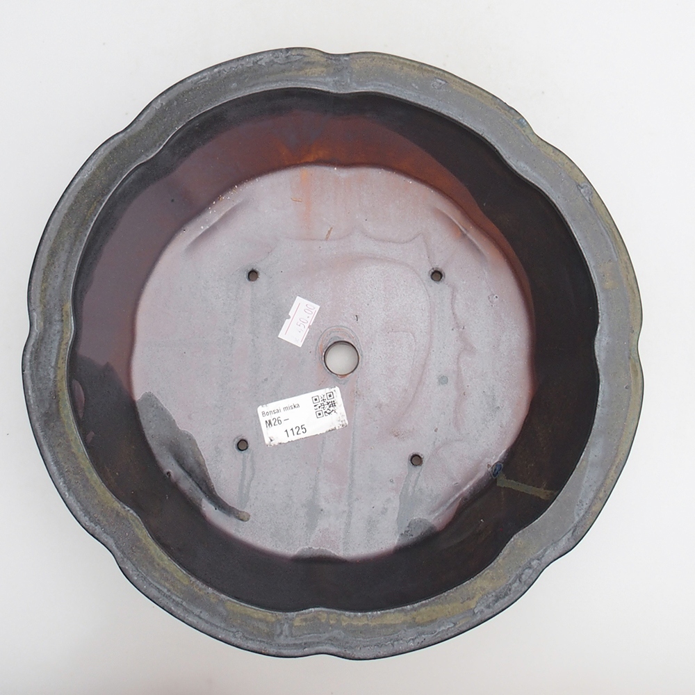 Keramická bonsai miska 26 x 26 x 8 cm, barva šedozelená