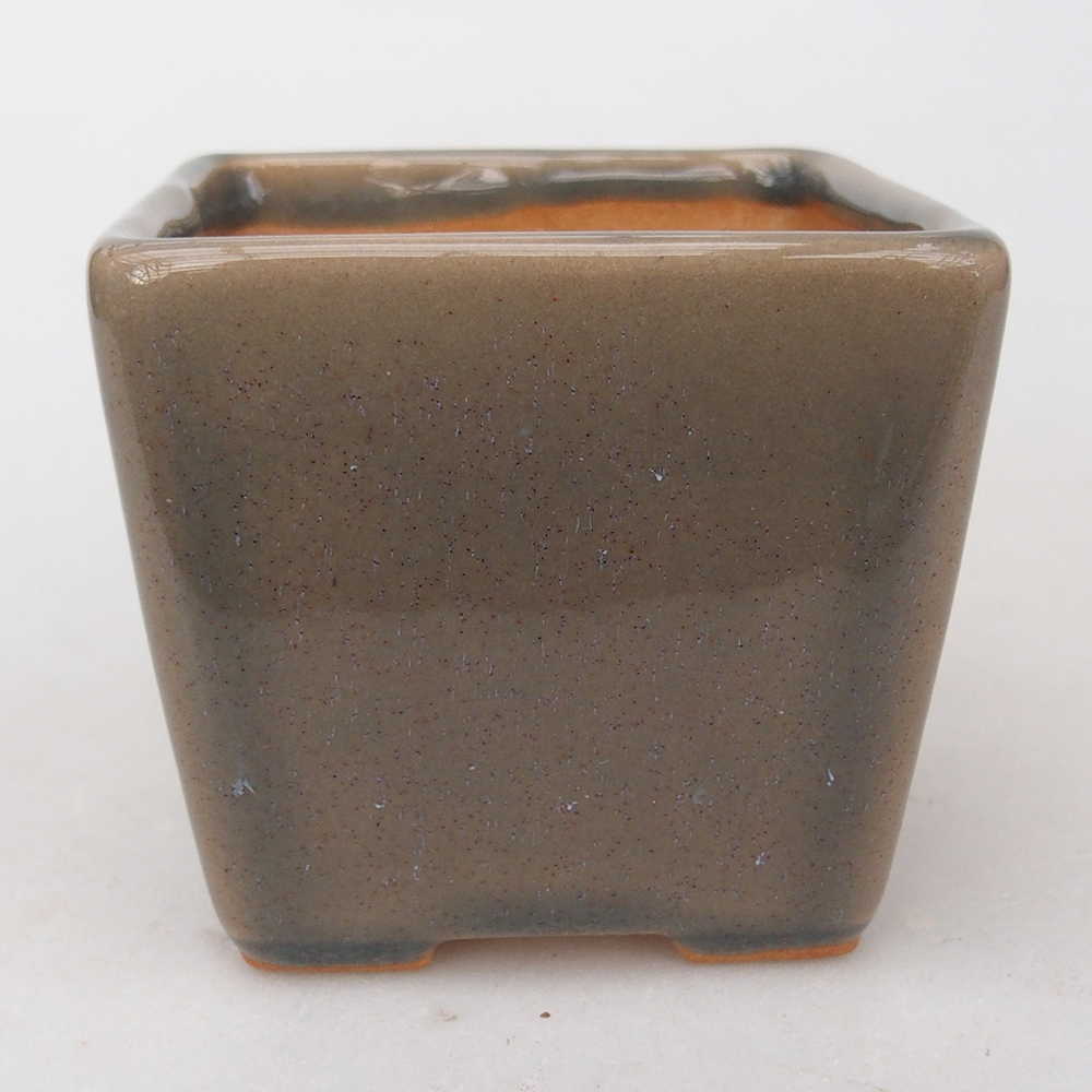 Keramická bonsai miska 7,5 x 7,5  x 7 cm, barva šedá