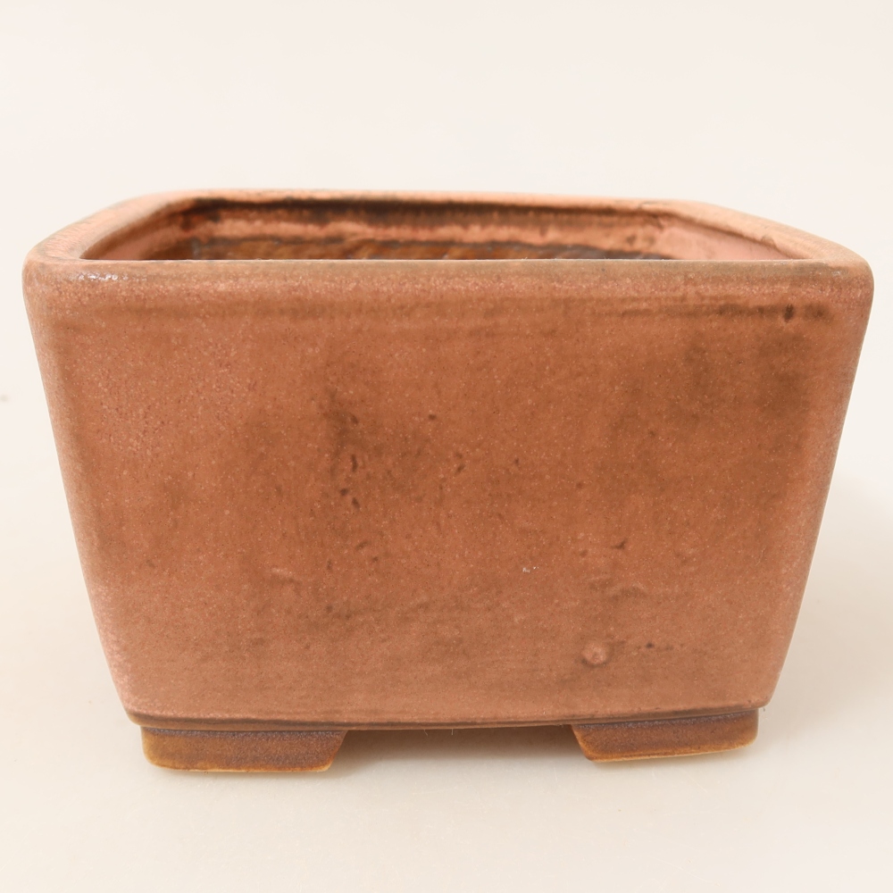 Keramická bonsai miska 13 x 13 x 8 cm, barva růžová