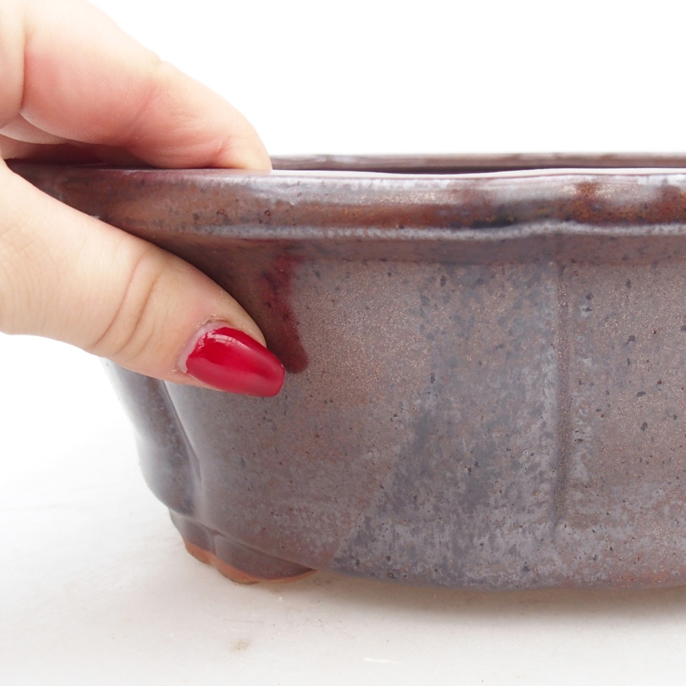 Keramická bonsai miska 26,5 x 26,5 x 8,5 cm, barva hnědá