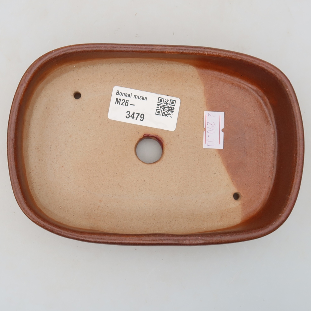 Keramická bonsai miska 16 x 11 x 3,5 cm, barva vínová