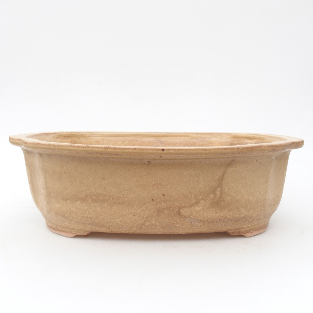 Keramická bonsai miska 25 x 21 x 7,5 cm, barva béžová
