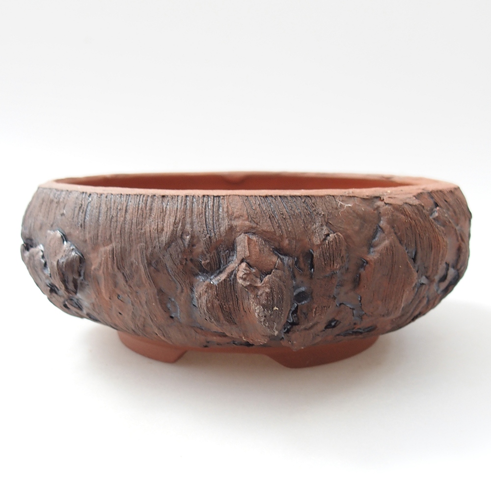 Keramická bonsai miska 15 x 15 x 6 cm, barva hnědá