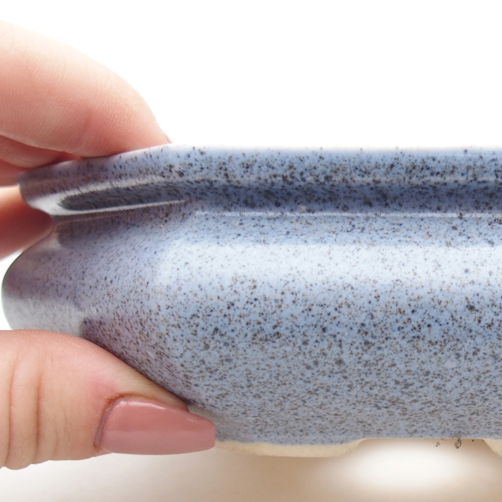 Keramická bonsai miska 13,5 x 13,5 x 4,5 cm, barva modrá