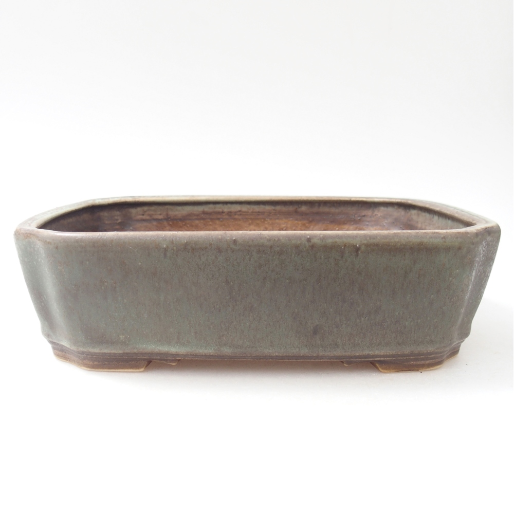 Keramická bonsai miska 21,5 x 18 x 6 cm, barva zalená
