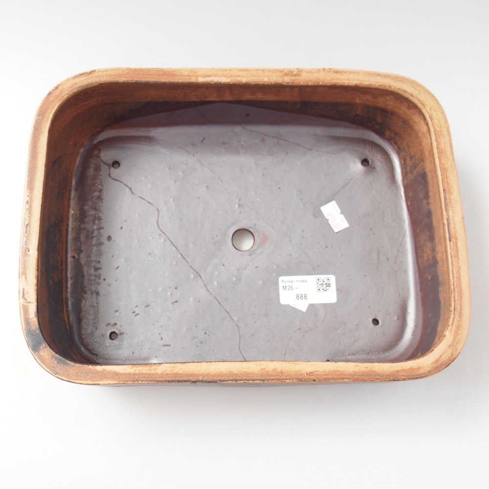 Keramická bonsai miska 28 x 20,5 x 7,5 cm, barva hnědá