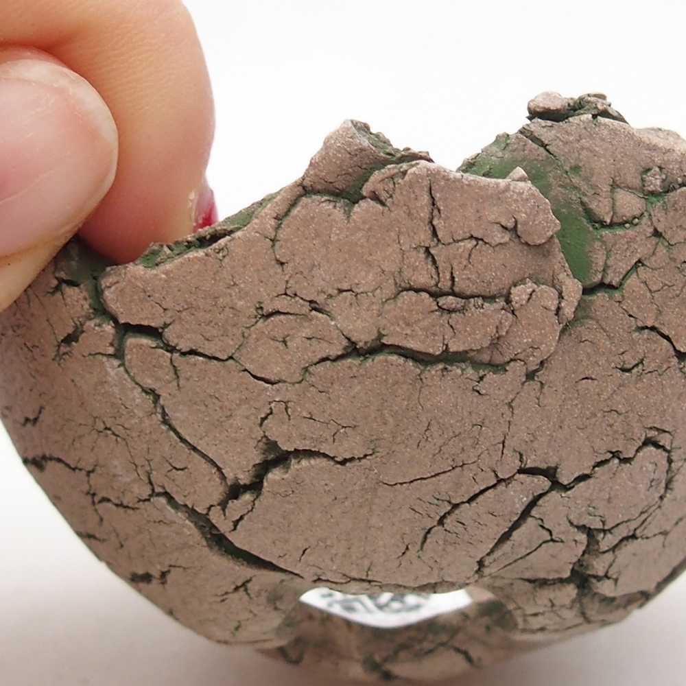 Keramická Skořápka  7 x 7 x 4 cm , barva zelená