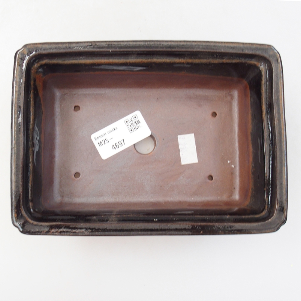 Keramická bonsai miska 15,5 x 12 x 5,5 cm, barva černá