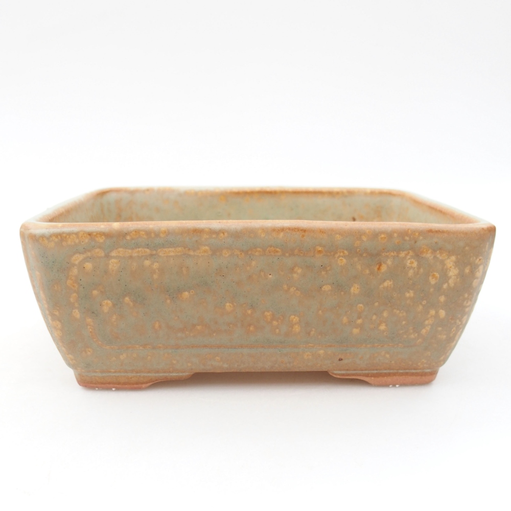 Keramická bonsai miska 16 x 12 x 6 cm, barva zelená