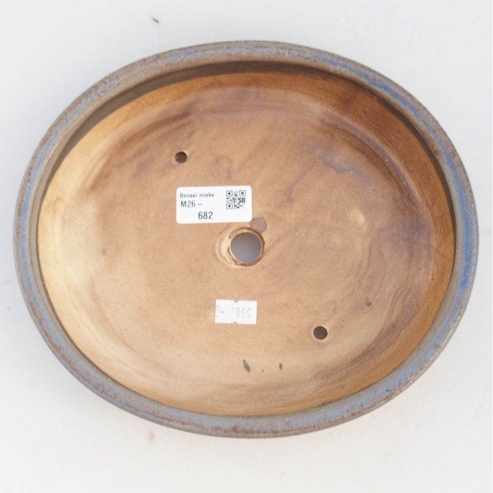 Keramická bonsai miska 23 x 20 x 4,5 cm, barva modrá