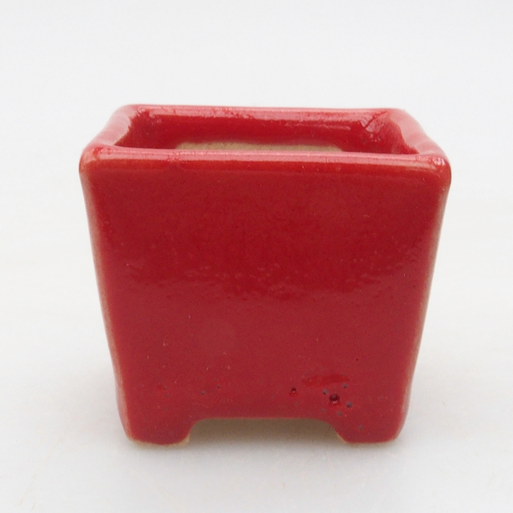 Mini bonsai miska 3,5 x 3,5 x 3 cm, barva červená