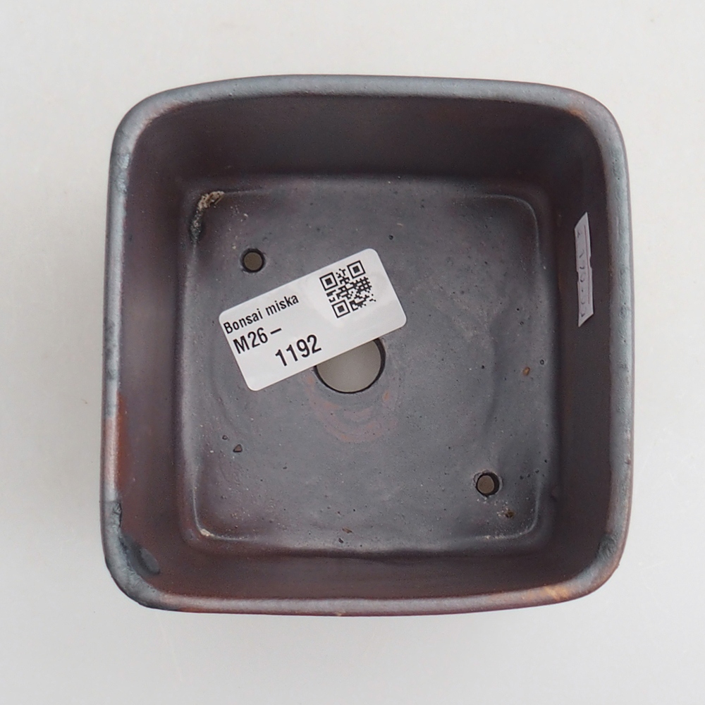 Keramická bonsai miska 10 x 10 x 8 cm, barva kovová