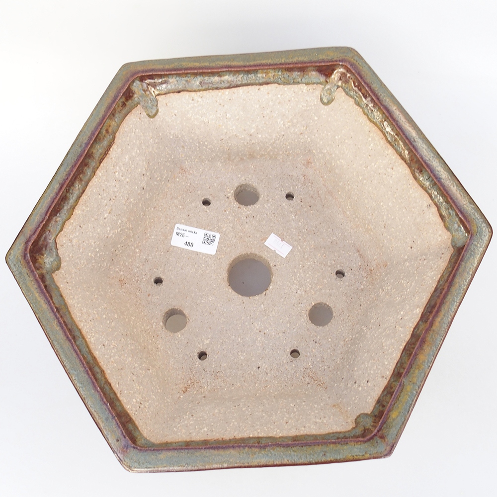 Keramická bonsai miska 36 x 31,5 x 14 cm, barva hnědá