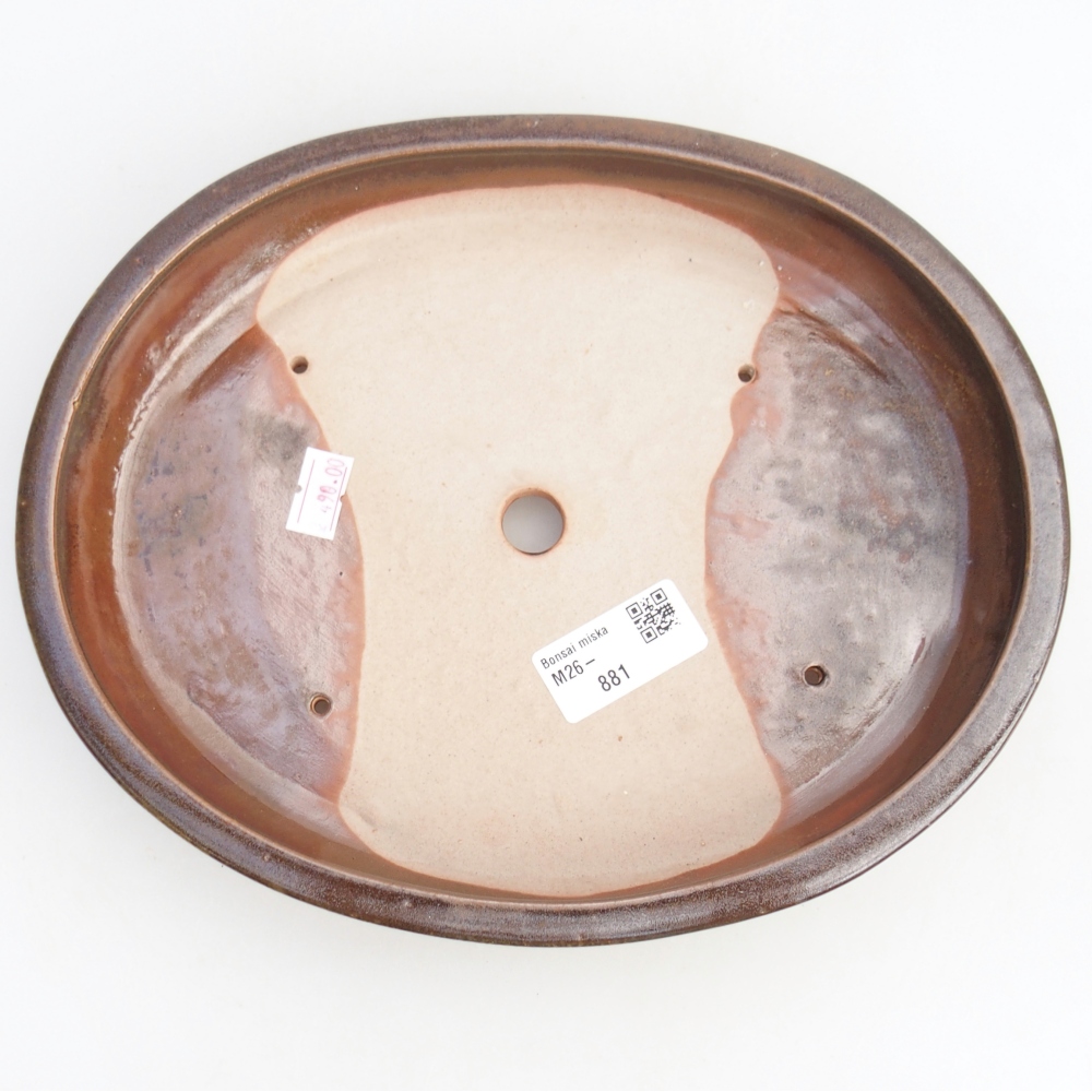 Keramická bonsai miska 24,5 x 20 x 4 cm, barva hnědá