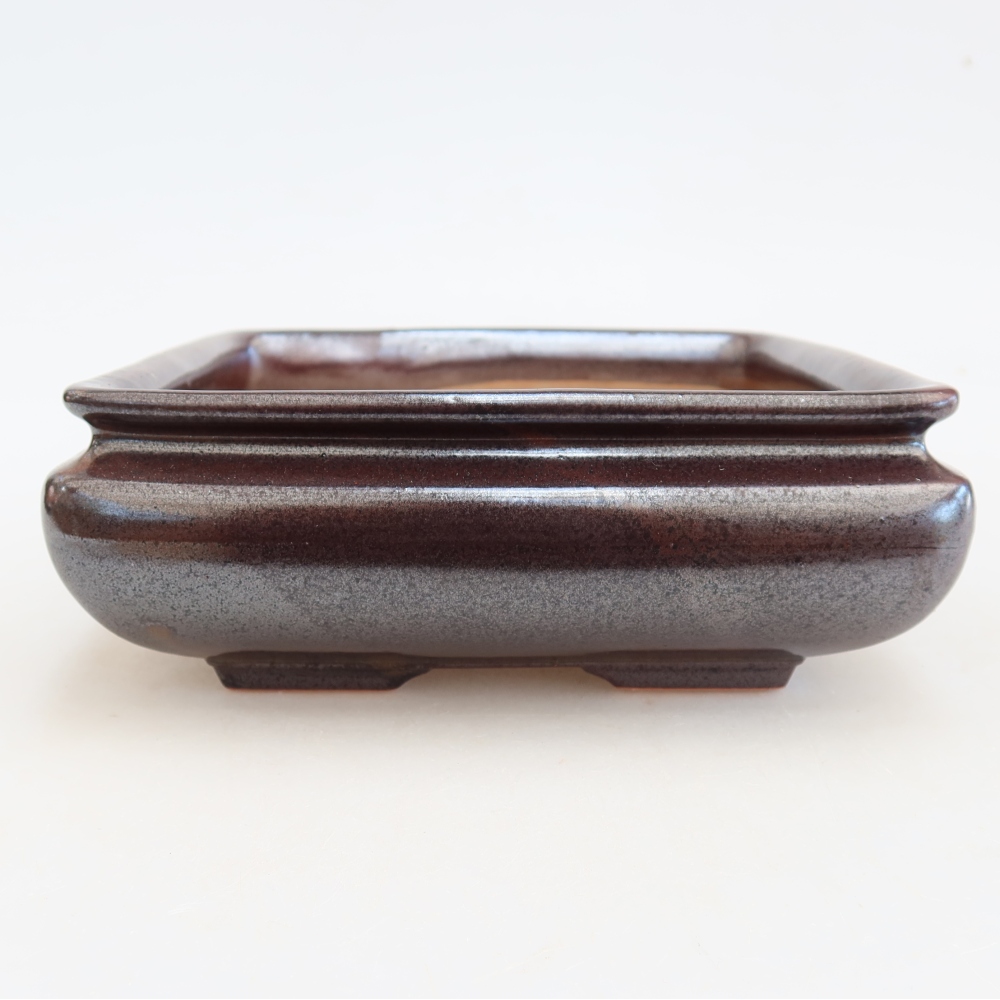 Keramická bonsai miska 15,5 x 15,5 x 6 cm, barva hnědá