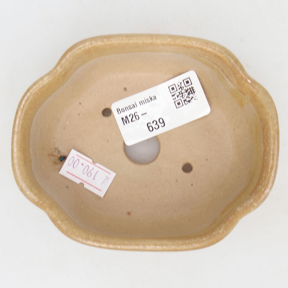 Keramická bonsai miska 10,5 x 8,5 x 3,5 cm, barva béžová