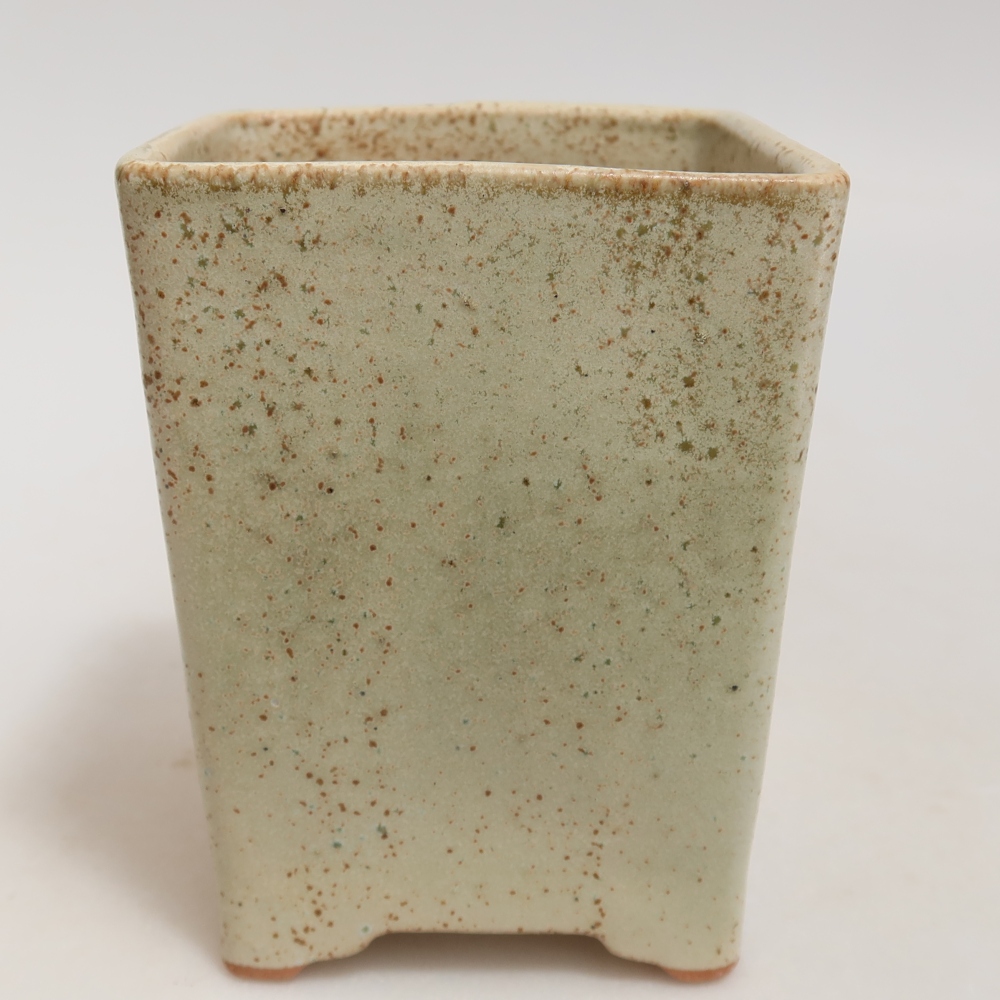 Keramická bonsai miska 9 x 9 x 11 cm, barva zelená