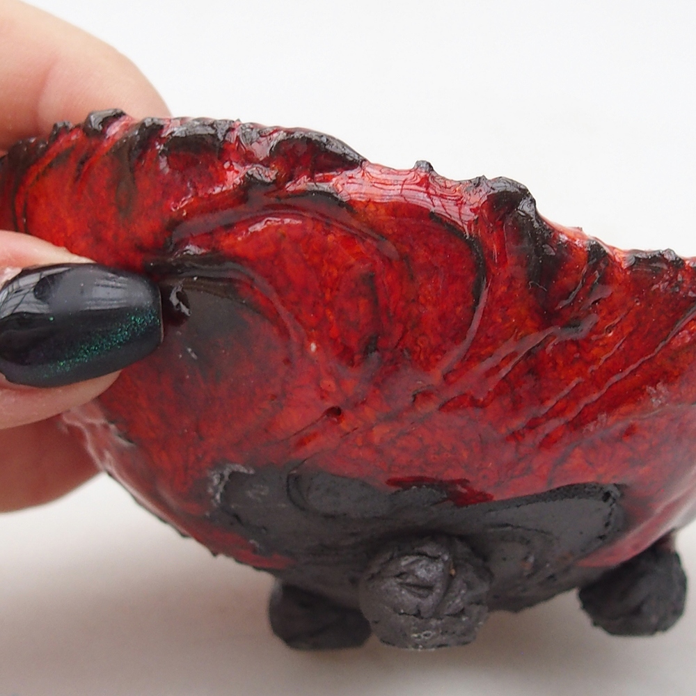 Keramická Skořápka 10 x 9,5 x 5 cm , barva červená