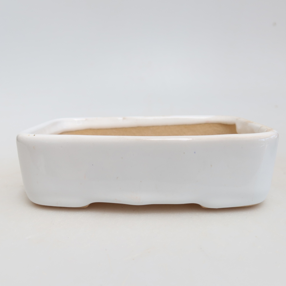 Keramická bonsai miska 13 x 9,5 x 3,5 cm, barva bílá