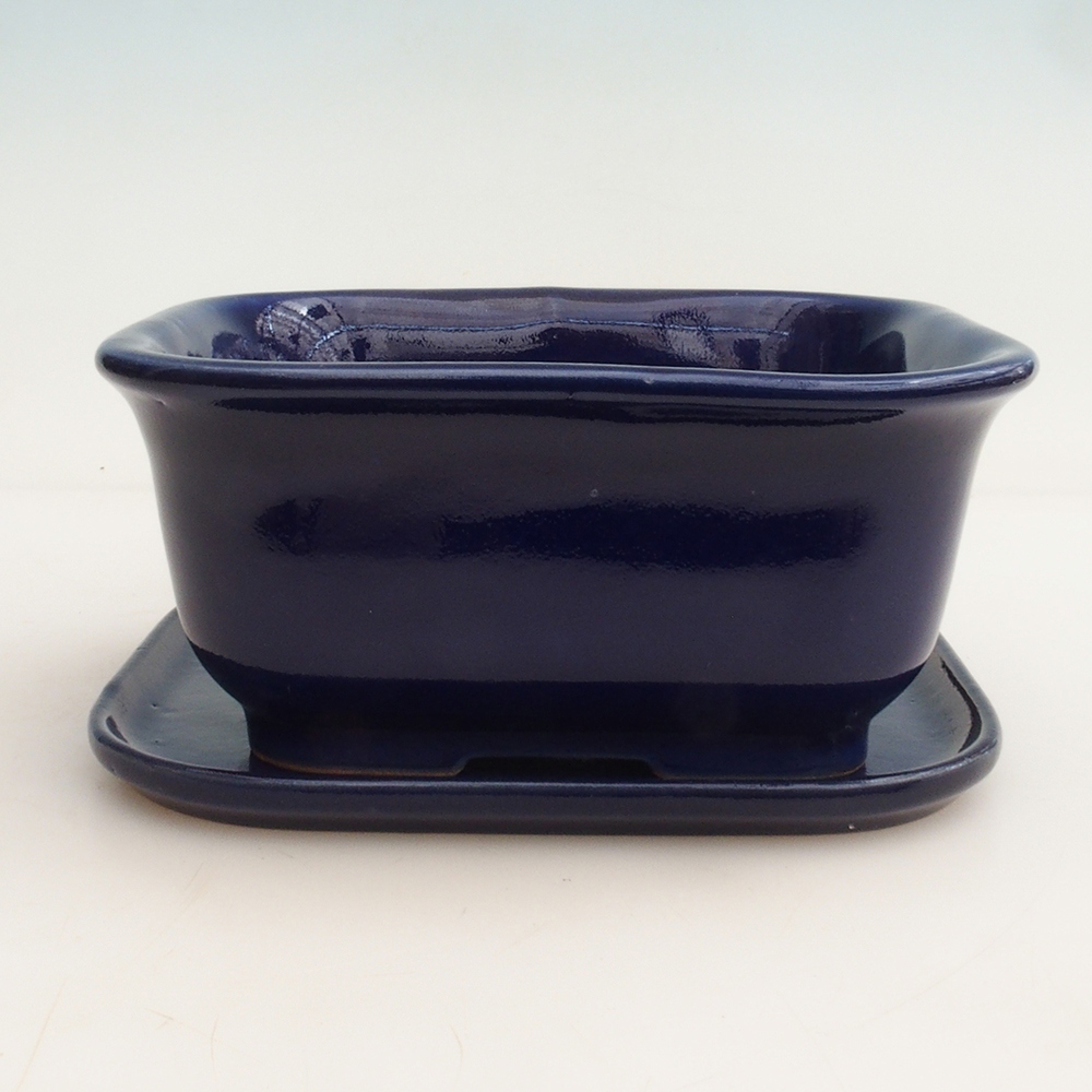 Bonsai miska + podmiska H36 - 17 x 15 x 7,5 cm. - modrá