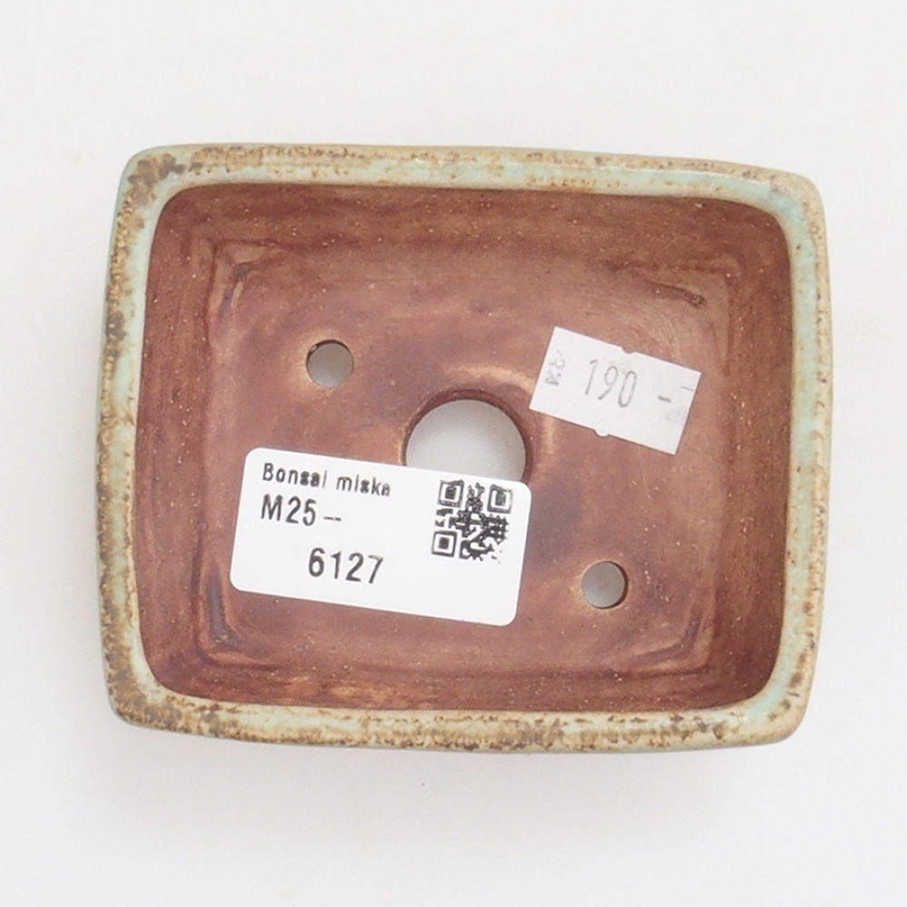 Keramická bonsai miska 9 x 7,5 x 3,5 cm, barva zelená