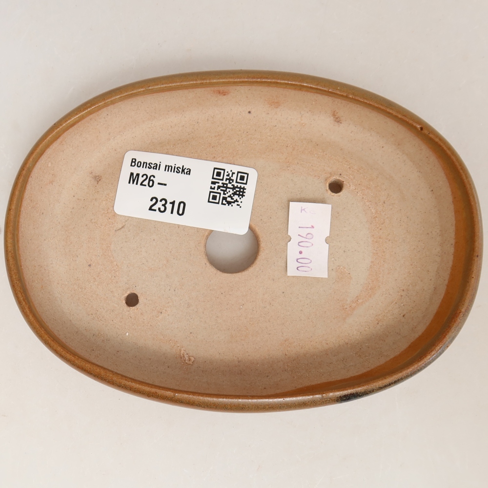 Keramická bonsai miska 13 x 9,5 x 2,5 cm, barva hnědá