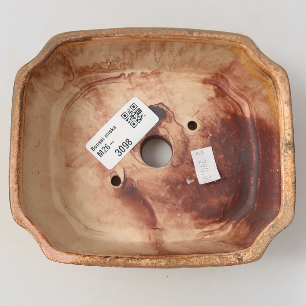 Keramická bonsai miska 14 x 11,5 x 4,5 cm, barva růžová